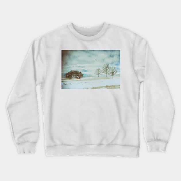 Mountain Cabin - Winter Scene Crewneck Sweatshirt by JimDeFazioPhotography